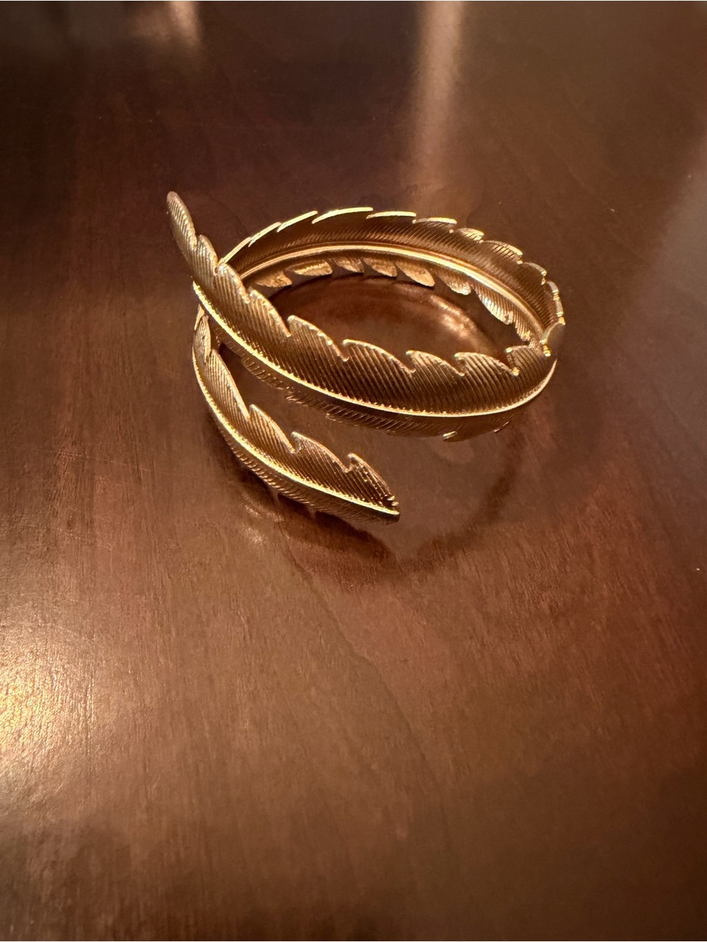 Gold Feather Wrap Bracelet
